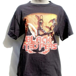 Vtg 2010 The Black Eyed Peas The End Tour Graphic Black T-Shirt Tee Shirt Medium